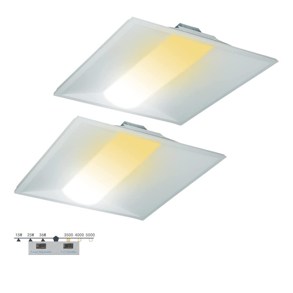Sokply 2X2FT LED Recessed Troffer Light, 4680LM 3500K/4000K/5000K Selectable, 15W/25W/36W