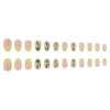 24 Pcs French Tip Press on Nails Medium Almond Butterfly