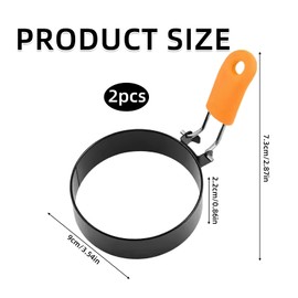 Pack of 2 fried egg moulds, fried egg moulds for the pan, stainless steel egg mould, pancake mould, poached egg mould, fried egg mould ring, egg shaper, fried egg, poached eggs for fried eggs