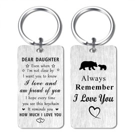 Jzxwan Daughter Gifts Christmas Keychain, I Love You Daughter Gifts, Proud of Daughter Birthday Gifts Mothers Day Christmas Key Chain, Daughter Xmas Present