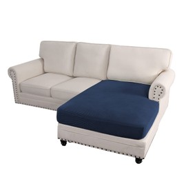H.VERSAILTEX Sectional Couch Covers 1 Piece Chaise Slipcover L Shape Separate Cushion Couch Chaise Cover for Both Left/Right Sectional Couch (Seat Only: 1 Chaise, Navy)