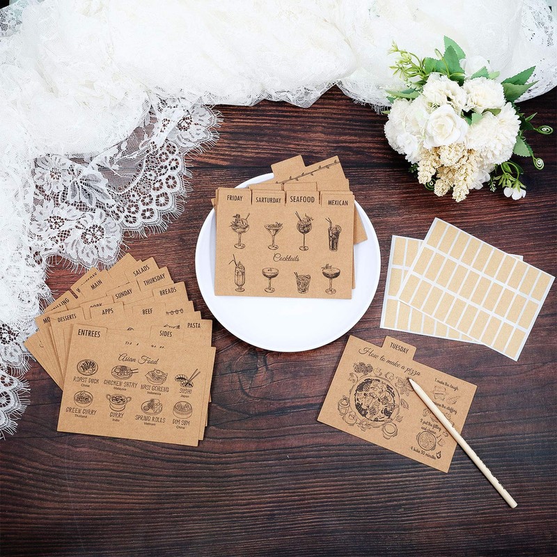 Outus 36 Pcs 4 x 6 Inch Recipe Card Dividers