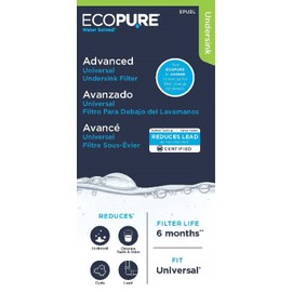 EcoPure EPU2L Replacement Water Filter, White/Yellow