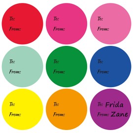 Whaline 315Pcs Rainbow Gift Tag Stickers 2.5 Inch Colorful Present Stickers to and from Self-Adhesive Blank Seal Labels for Gifts Party Favors Marking, 9 Colors