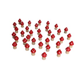 36 x Toadstools 2.2 cm Wooden Toadstool Lucky Charm Decoration Lucky Mushrooms Autumn Decoration Christmas Decoration Table Decoration Decorative Mushrooms Wooden Mushrooms Craft Mushroom Scattered