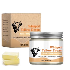 Beef Tallow Organic for Skincare, Sebo de Res Cream Organic, Crema de Sebo de Bovino, Hidratante Facial,Hidrata la Piel Seca, Apta para TodoTipo de Piel. (1PCS)