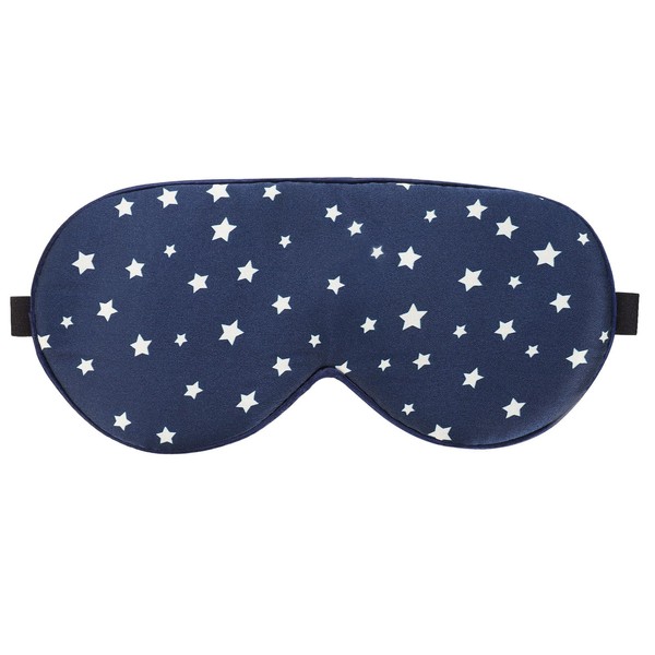 Alaska Bear Mulberry Silk Sleep Mask Luxury Cool and Lustrous Eye Cover for Sleeping Unisex (Navy Stars)