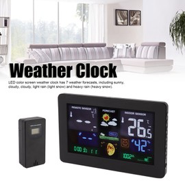 Topyond Weather Station Indoor Outdoor with Digital Clock, HD Color Display Thermometer, Humidity Monitor, Barometric Pressure Forecast, Home Weather Clock with Outdoor Sensor