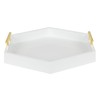 Kate and Laurel Lipton Hexagon Decorative Tray with Polished Metal