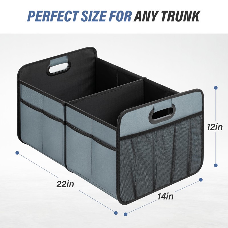 Simple Deluxe Car Trunk Organizer for SUV, Collapsible 2 Compartment