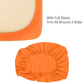 NTBAY 100% Brushed Microfiber Fitted Crib Sheet, Super Soft and Cozy 28x52 Crib Sheet for Standard Crib and Toddler Mattresses, Boys, Girls, Unisex, Orange, 28x52 Inches