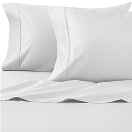 Lukeville Luxury Linen Set of 2 Pillow Cases 500 Thread Count 100% Natural Cotton | Plain Pillow Cover with Envelope Closure for Hotel, Hospital, Home 20x30 Inches, White Solid