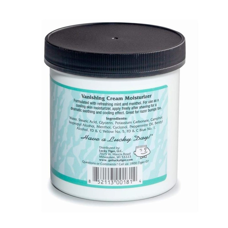 Lucky Tiger Vanishing Cream, Menthol Mint 12 oz (Pack of