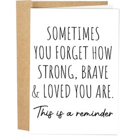 Naixiwen Heartfelt Encouragement Card for Women Men, Get well Card Card for Husband Wife, Positive Sobriety Card for Him Her, Friend Affirmative Card, You Are Strong Brave and Loved