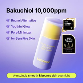 BY WISHTREND Vitamin A-mazing Bakuchiol Night Cream | Retinal, Peptide, Collagen, Ceramide NP, Centella Asiatica, moistfully plump overnight skincare (1.05 Oz (Pack of 1))