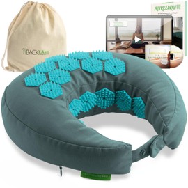 BACKLAxx ® Acupressure Neck Pillow with Flip Function and Buckwheat Filling - Acupressure Pillow Neck Pillow Against Headaches and Tension in the Neck - Acupressure Neck Pillow Aeroplane, Car