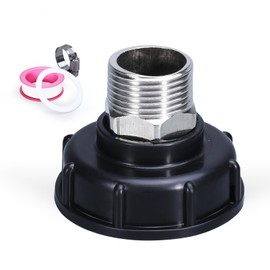 UMETASS IBC Tank Tote Adapter,1inch IBC Tote Tank Drain Adapter Fitting S60x6 Coarse Thread to Water Tote Hose Connector (1/2 inch Hose Connector)