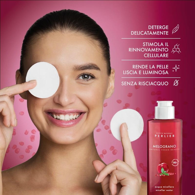 Perlier Pomegranate Micellar Cleansing Water - Gentle Makeup Remover &