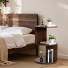Vrnikhub Wood 2-Tier 360° Rotating Bookshelf, Narrow Corner Bookcase &