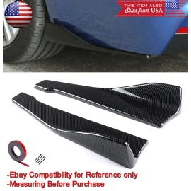 SDZ Carbon Effect Rear Bumper Side Skirt Splitter Winglet Diffuser Apron Spat For VW
