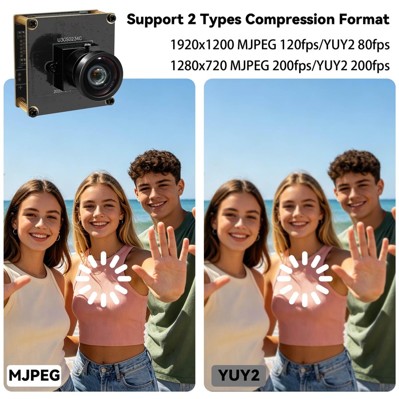 IFWATER 120fp Global Shutter USB3.0 High Speed Industrial Camera,1200P HD