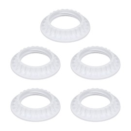 Light Socket Shade Rings for Medium Base E26 Sockets，Threaded Socket Ring，Retaining Rings for Glass Lamp Shades/Light Fixtures (5 Pack White Color，Thread Diameter)