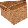 WOONEKY Seagrass Woven Rectangle Basket Wicker Storage Basket for Desktop