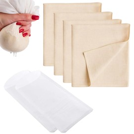 Cheese Cloths for Straining, 6 Pack Reusable Muslin Cloths for Cooking, Cheesecloth for Filtering Butter and Nut Milk, Includes 50x50cm and 5x10mm Sizes