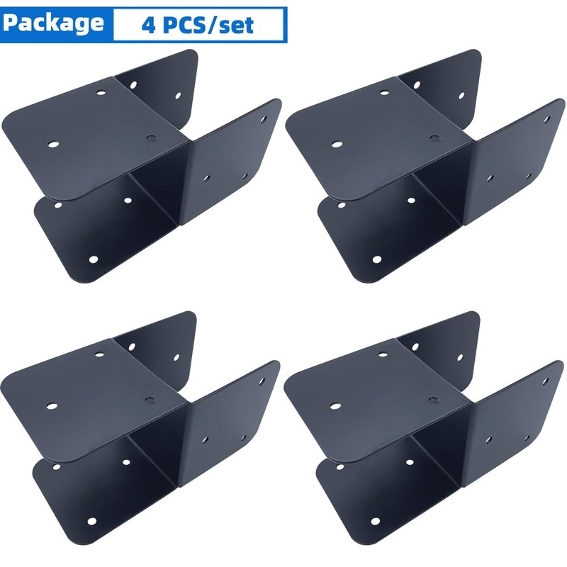 Jouray 4 Pcs Black 4x4 Deck Post Caps & Tie