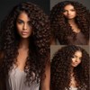 Color 4 Bundles Human Hair Dark Brown Deep Curly Weave