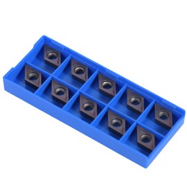 10pcs Diamond Shape Carbide Insert Cutter Machine Lathe Milling Tool External Thread Cutting with Case DCMT11T304 VP15TF for Regular Stainless Steel