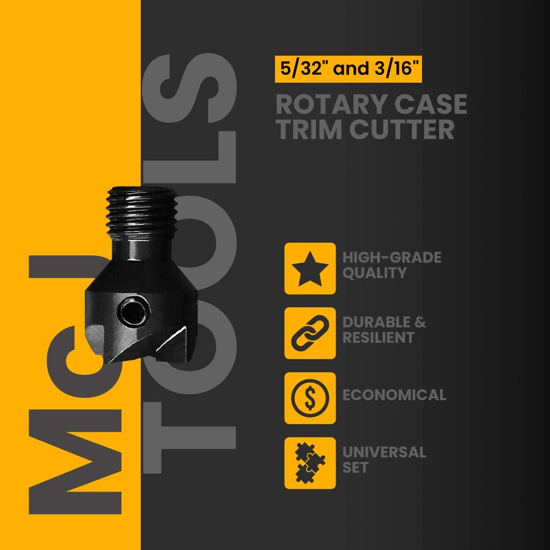 McJ Tools Reloading Rotary Case Trimmer Cutter (Shaft 3/16"), Reloading