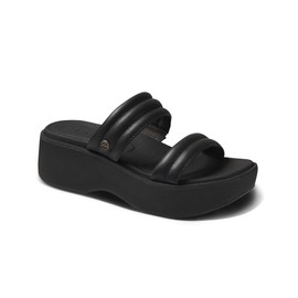 REEF Lofty Lux Hi Women's Fashion Platform Sandal, Soft Molded Footbed, Black, 10