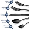 Hunnycook 60-Piece Black Silverware Set for 12, Stainless Steel Cutlery