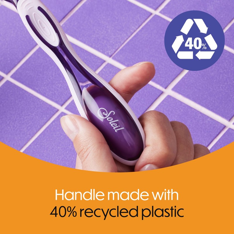 Bic Click 5 Soleil Refillable Women's Razor, 40% Recycled Plastic