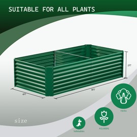 FRIZIONE 8FT(L)×4FT(W)×2FT(H) Raised Garden Bed Outdoor for Flower, Garden Planter Box for Vegetable, Raised Garden Beds for Herb, Succulent, Dark Green