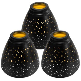 Ceiling Fan Light Covers, 3 Pack Pendant Light Shade Replacement with 1-5/8" Fitter, ALUCSET 4.7" Height and 6" Diameter, Metal Bell Shaped Cover for Chandelier Pendant Light (Dilated)