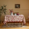 ISAENNE French Tablecloth for Rectangle Tables,Linen Table Cloth with Red