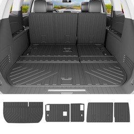 powoq 8 Seats Cargo Mat Compatible with 2009-2017 Chevy Traverse Trunk Mat 2008-2017 Buick Enclave Cargo Liner Trunk Liner Back Seat Protector Replacement for 2009-2017 Chevy Traverse Accessories