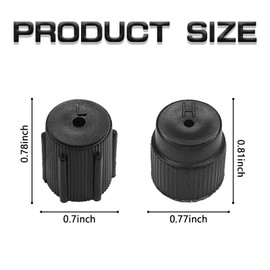 HHZL AC Valve Port Cap for Car Air Conditioning Service System, 0.5" Low Pressure and 0.6" High Pressure A/C Charging Port Caps Kit, ABS Leak-Proof Sealed Valve Core Cover for AC Repair Parts（10PCS）