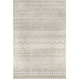 nuLOOM Sundaze Raised Tribal Bands Indoor/Outdoor Area Rug, 8' x 10', Beige