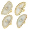 mookaitedecor Set of 4 Natural Agate Crystal Drawer Knobs with