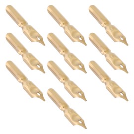 eMagTech 10pcs 0.8mm Line Width Pen Nib 304 Stainless Steel Fountain Pen Nib Suitable for Drawing Writing Gold