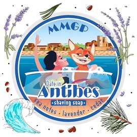 “DATE IN ANTIBES” (MMGP) ARTISAN SHAVING SOAP - MADE IN UK - Sea notes&Lavnder&Cedar - 7 BUTTERS - ALL NATURAL INGREDIENTS