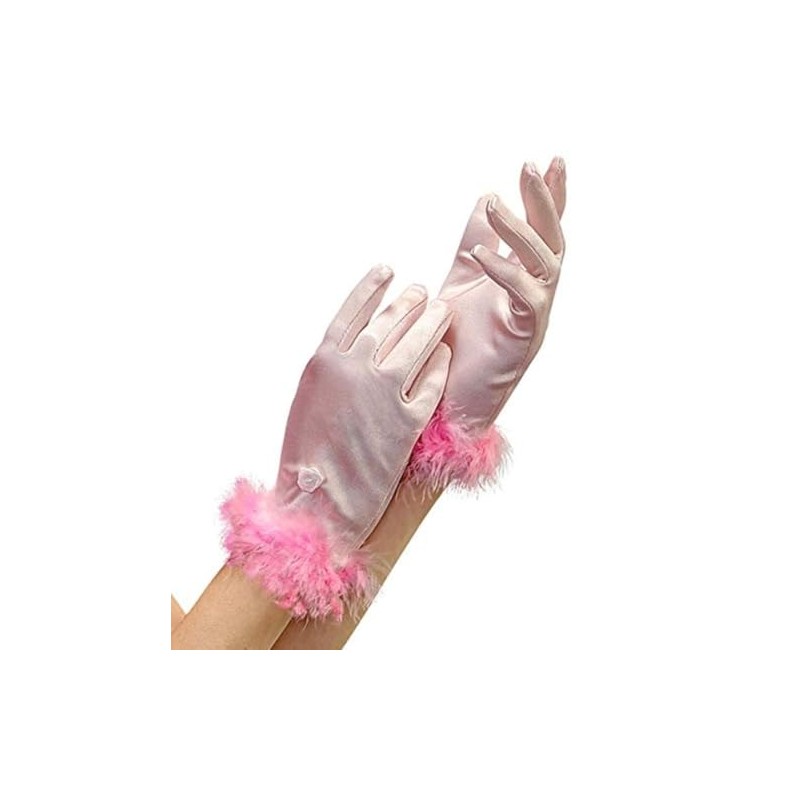 Widmann 34322 – Satin Gloves for Children, with Marabou Feathers,