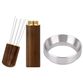 Hinapan Espresso Dosing Funnel, with 6 Stainless Steel Needles, Coffee Dosing Ring 51 mm Accessories, Coffee Dosing Ring Made of Stainless Steel, Espresso Distribution Tool, Pack of 1