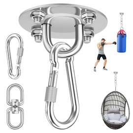 LUZOON Stainless Steel Ceiling Hook Swing Hook Heavy Duty Hook Holder Suspension 360° Rotation up to 450 kg for Hanging Chair, Punch Bag, Yoga, Hammock for Wooden Beams and Concrete Ceiling