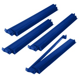 LaRandom 4 Pcs 18.7 Inch Dark Blue Acrylic Mahjong Tile Racks with Pushers for Game Night American Mahjong Racks Tile Set for Mah Jong Lovers and Beginners