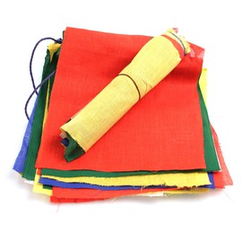 YAKEBA Traditional Wish Flags - 5.00 Metres | 20 Flags (Each 21 x 25 cm) | 100% Cotton | Outdoor Bunting | Prayer Flags