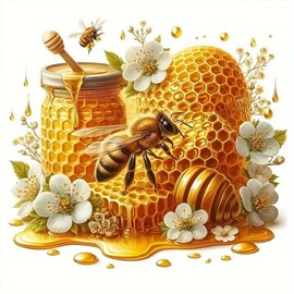 Acudotr Bee Diamond Painting Kits for Adults, 5D DIY Diamond Art Kits for Beginners, Full Drill Diamond Painting Kits for Home Wall Decor, 12x12 Inch